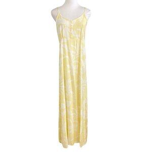 KIWI + PUNCH SOFT YELLOW WHITE FLORAL MAXI SUMMER DRESS - S